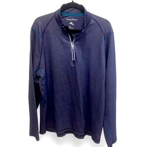 Tommy Bahama Men’s Navy Quarter Perf Lightweight Zip Pullover Size XL